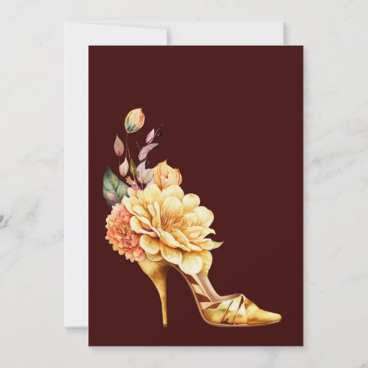 Invitation Floral High Heel Chaussure Arche Noire Réception d (Dos)