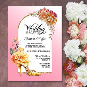 Invitation Floral High Talon Chaussure Arche rose Réception d