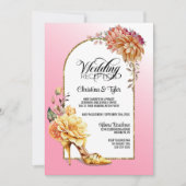 Invitation Floral High Talon Chaussure Arche rose Réception d (Devant)