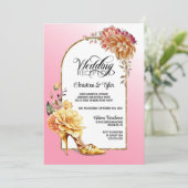 Invitation Floral High Talon Chaussure Arche rose Réception d (Debout devant)