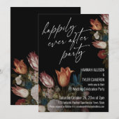 Invitation Floral hollandais pn Noir Heureusement toujours ap (Devant / Derrière)