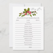 Invitation Floral Holly Fête des mariées de Noël (Devant)