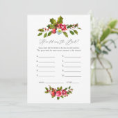 Invitation Floral Holly Fête des mariées de Noël (Debout devant)