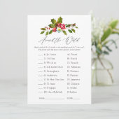 Invitation Floral Holly Fête des mariées de Noël (Debout devant)