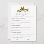 Invitation Floral Holly Fête des mariées de Noël (Devant)