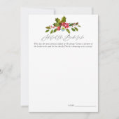 Invitation Floral Holly Fête des mariées de Noël (Devant)