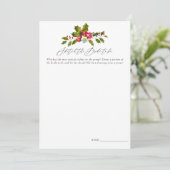 Invitation Floral Holly Fête des mariées de Noël (Debout devant)