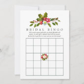Invitation Floral Holly Fête des mariées de Noël Bingo (Devant)
