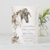 Invitation Floral Horse Ranch Mariage (Debout devant)