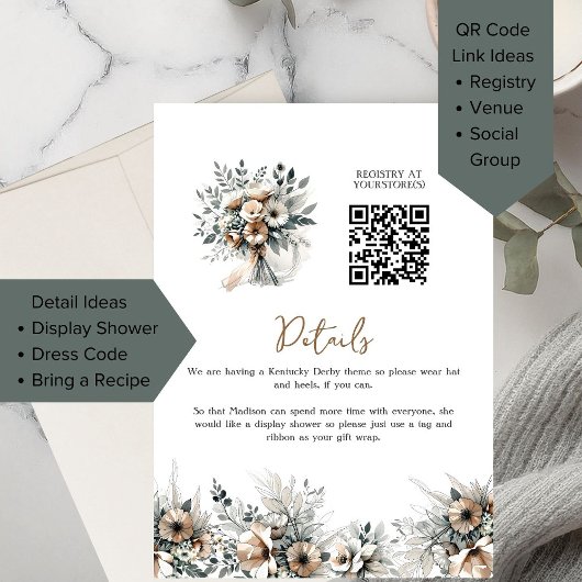 Invitation Floral Horseshoe Lucky In Love Derby Fête des mari