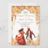 Invitation Floral Indian Sangeet Mariage (Devant)