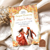Invitation Floral Indian Sangeet Mariage