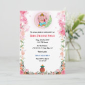 Invitation Floral indien hindou de la maison Griha Pravesh (Debout devant)