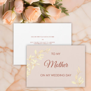 Invitation Floral intemporel à ma mère le jour de mon mariage