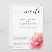 Invitation Floral Intimate Mariage Micro Ceremony Courthouse (Devant)