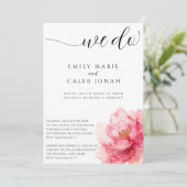 Invitation Floral Intimate Mariage Micro Ceremony Courthouse (Debout devant)