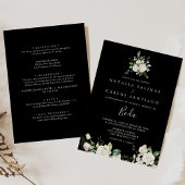 Invitation Floral ivoire moderne espagnol avant et Mariage ar
