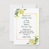 Invitation Floral Jaune Anniversaire (Devant)