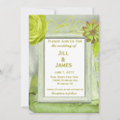 Invitation Floral Jaune et Mariage vert (Devant)