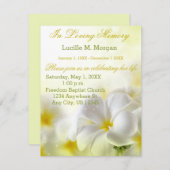 Invitation Floral jaune| Funérailles| Service commémoratif (Devant / Derrière)