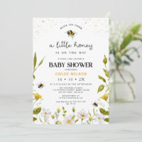 Floral Jaune Genre Neutre Miel Baby shower d'abeil