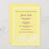 Invitation floral jaune moderne de Fête de la (Devant / Derrière)