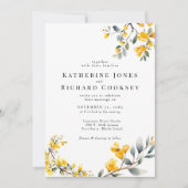 Invitation Floral Jaune moderne Pas de parents Mariage II (Devant)
