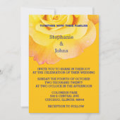 Invitation Floral Jaune Orange Rose Marine Blue Boho Mariage (Devant)