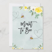 Invitation Floral jaune signifie Fête des mariées d'abeilles (Dos)