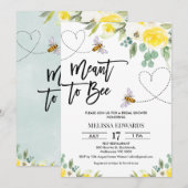 Invitation Floral jaune signifie Fête des mariées d'abeilles (Devant / Derrière)
