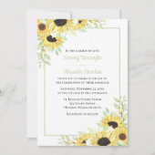 Invitation Floral Jaune Vert Aquarelle Mariage (Devant)