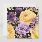 Invitation Floral jaune violet 100e Anniversaire surprenant (Dos)