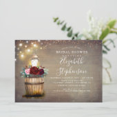 Invitation Floral Lanterne Rustique Pays Fête des mariées aut (Debout devant)