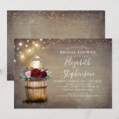 Invitation Floral Lanterne Rustique Pays Fête des mariées aut (Devant / Derrière)