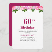 Invitation Floral & Laurel Feuilles 40e, 60e anniversaire (Devant / Derrière)