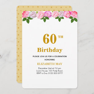 Invitation Floral & Laurel Feuilles 40e, 60e anniversaire