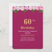 Invitation Floral & Laurel Feuilles 60e anniversaire en Bourg (Devant)