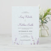 Invitation Floral Lavander Mariage (Debout devant)