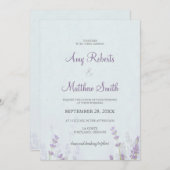 Invitation Floral Lavander Mariage (Devant / Derrière)