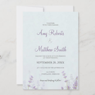 Invitation Floral Lavander Mariage