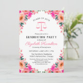 Invitation Floral Law School Graduation Party Photo (Debout devant)