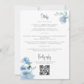 Invitation Floral Light Bébé Bleu QR Code Tout en un Mariage (Dos)