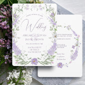 Invitation Floral Lilac Lavender Frame Catholic Wedding