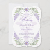 Invitation Floral Lilac Lavender Frame Religious Wedding (Devant)