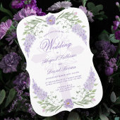 Invitation Floral Lilac Lavender Frame Religious Wedding