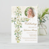 Invitation Floral Lily Cross Celebration of Life Funeral (Debout devant)