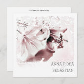 Invitation *~* Floral Lily Ornate AR12 QR PHOTO Mariage RSVP (Devant / Derrière)