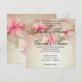 Invitation Floral Lily rose (Devant / Derrière)