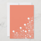 Invitation Floral Line Art Blanc et Mariage Saumon (Dos)