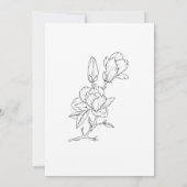 Invitation Floral Line Art Minimal Simple Mariage sur mesure (Dos)